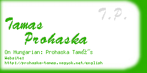 tamas prohaska business card